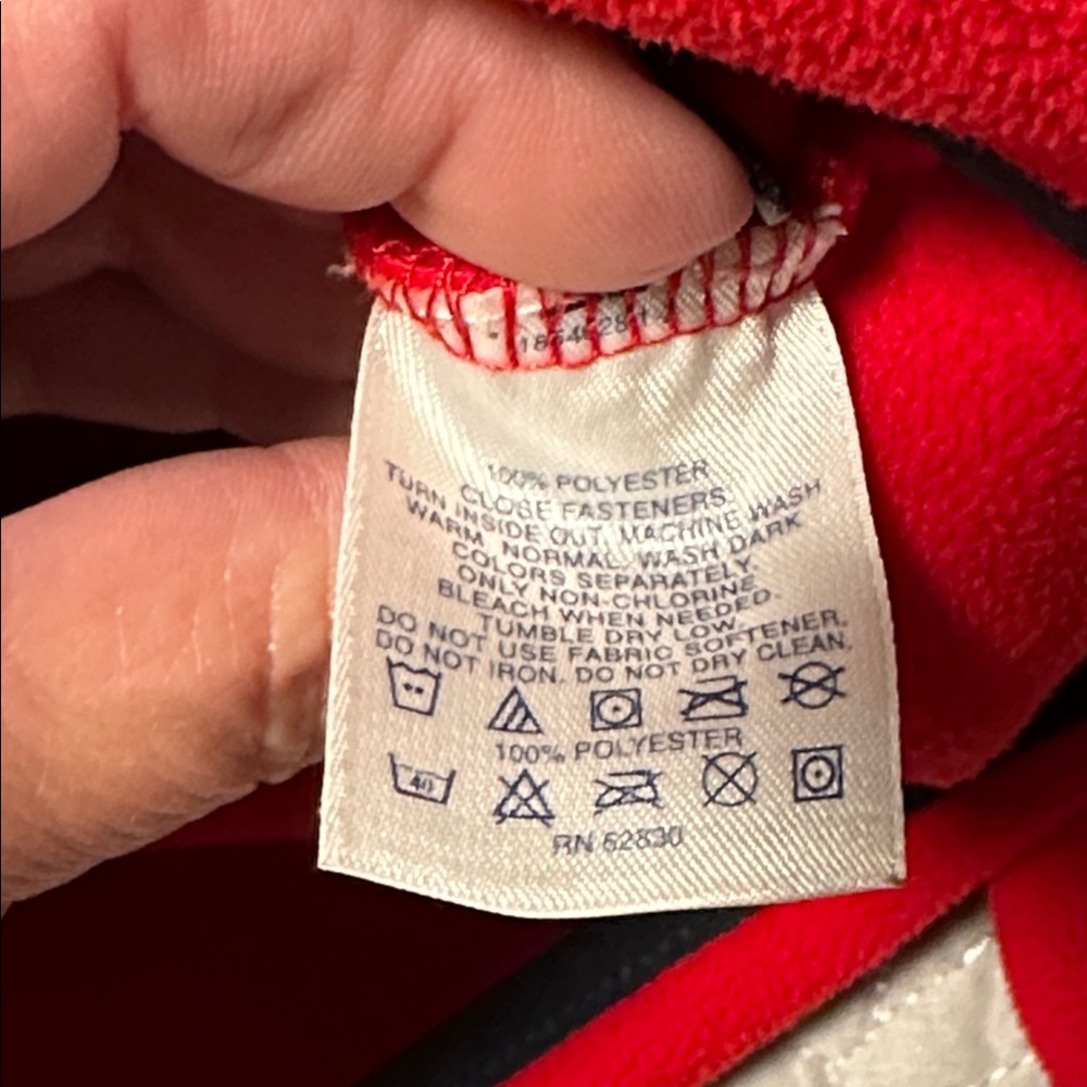 Lands' End Kids' Bright Red Fleece Jacket, EUC, Size Medium - Picture 3 of 10